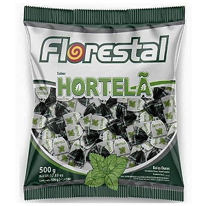 Bala Dura Florestal Sabor Hortelã - Embalagem com 500G