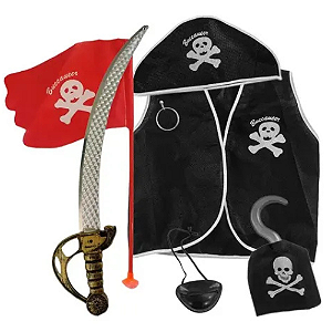 Fantasia Infantil Pirata - Embalagem com 7 Peças
