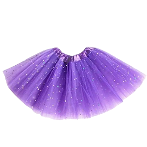 Saia Tule Lilás com Glitter - Embalagem com 1 UN