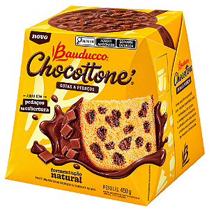 Panettone Chocottone Bauducco Gotas & Pedaços - Embalagem com 450G