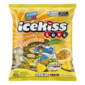 Bala Dura Icekiss Love Sabor Maracujá - Embalagem com 450G