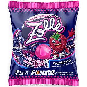 Pirulito Florestal Zollé Sabor Framboesa - Embalagem com 480G