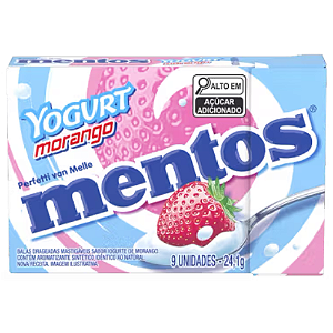 Bala Mentos Slimbox Sabor Yogurt Morango - Embalagem com 24,1G