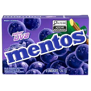 Bala Mentos Slimbox Sabor Uva - Embalagem com 24,1G