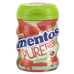 Goma de Mascar Mentos Pure Fresh Sabor Melancia - Embalagem com 56G