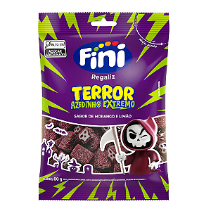 Bala Fini Terror Azedinho Extremo Sabor Morango e Limão - Embalagem com 80G