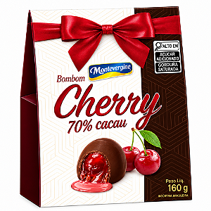 Bombom Montevérgine 70% Cacau com Recheio Licor de Cereja - Embalagem com 160G