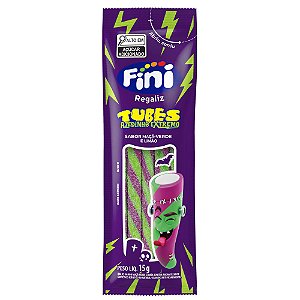 Gelatina Fini Tubes Sabor Maçã Verde e Limão Azedinho - Embalagem com 15G