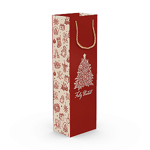Sacola Para Bebida Presente de Natal
