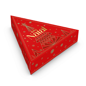 Caixa Árvore Para 6 Doces Brilhos de Natal