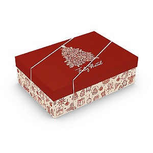 Caixa Presente Retangular M com Elástico  Presente de Natal