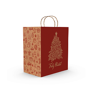 Sacola Kraft G Presente de Natal