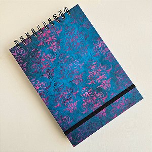 Sketchbook Capa Dura Damasco/Azul - A5