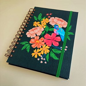 Sketchbook A5 Capa Dura 100% Algodão - Verde