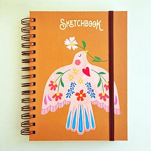 Sketchbook A5 Capa Dura 100% Algodão - Mostarda