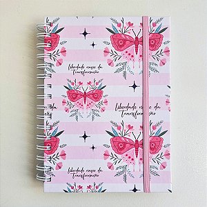 Sketchbook Aquarela A5 Montval 300g Capa Dura - Borboletas/Listrado