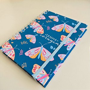 Sketchbook Aquarela A5 Montval 300g Capa Dura - Borboletas/verde