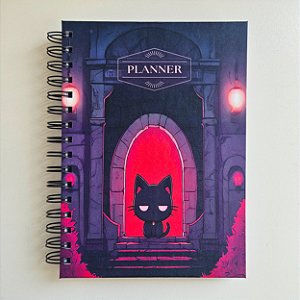 Planner Agenda Semanal Vampicat / Preto - 2026 ou Não Datado - Capa Dura A5