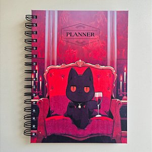 Planner Agenda Semanal Vampicat / Vermelho - 2026 ou Não Datado - Capa Dura A5