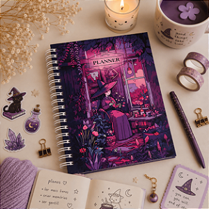 Planner Semanal Bruxinha / Roxo - 2027 ou Não Datado - Capa Dura A5