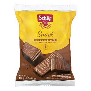 Biscoito Wafer Snack Avelã Cobertura Chocolate 105g Schar