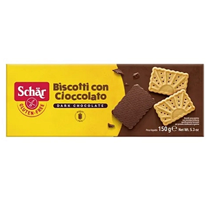 Biscoito Cobertura de Chocolate Amargo Sem Glúten 150g Schar