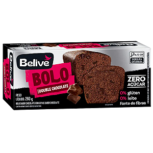 Bolo Double Chocolate Sem Açucar Sem Glúten 260g Belive
