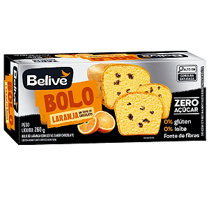 Bolo de Laranja Zero Açucar Sem Glúten 260g Belive