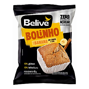 Bolinho de Banana Sem Açúcar Sem Glúten Sem Leite 40g Belive