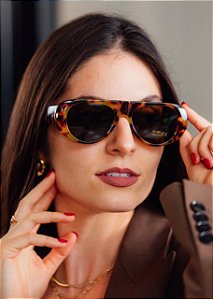 Óculos Solar Animal print Redondo