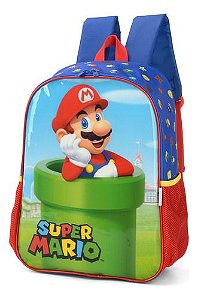 Mochila Costas Escolar Infantil Original Super Mario