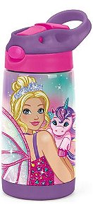 Garrafa Barbie Princesa Unicórnio Aço Inox 500ml