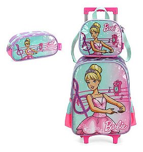 Kit Mochila Com Rodinhas Infantil Original Barbie