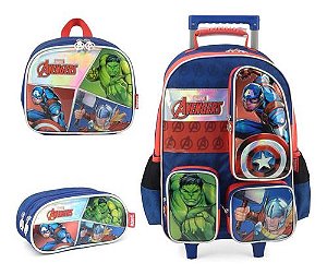 Kit Mochila Rodinhas Infantil Vingadores Avengers