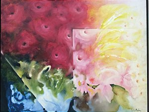 Num Instante - Obra com Tema Flores - Arte Contemporânea por Sueli Dabus - 80cm x 100cm