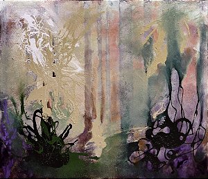 Névoa na Floresta - Obra com Tema Florestas - Arte Contemporânea por Sueli Dabus - 70cm x 80cm