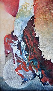 Curiosidade - Obra com Tema Abstrato - Expressionismo Abstrato por Sueli Dabus - 100cm x 60cm