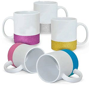 Caneca em Cerâmica Base com Glitter