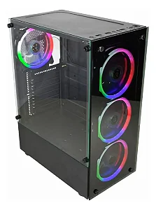 Gabinete Gamer Mid Tower C3Tech MT-G80BK Preto Sem Fonte