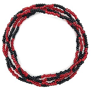 Guia Missanga Vermelho/Preto Miçanga Transparente (45CM)