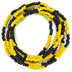 Guia Missanga Preto/Amarelo Miçanga Leitosa (45CM)
