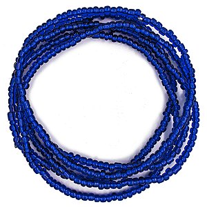Guia Missanga Azul Marinho Miçanga Transparente (45CM)