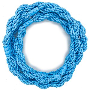 Guia Missanga Brajá Torcido Azul Miçanga Leitosa