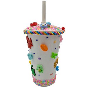 Copo Enfeitado P/ Erê Criança Diversos 500Ml Branco