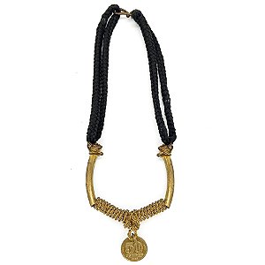 Colar Cigano Moeda Dourada Com Cordão E Fecho