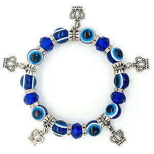 Pulseira Olho Grego E Coroa Proteção Contra Mal Olhado
