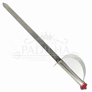 Espada De Metal Vermelha Paramento De Ogum 35CM