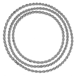 Conjunto Jogo De Ibo Torcido Prata Kit 3 Idé Para Pescoço