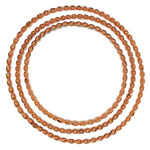 Conjunto Jogo De Ibo Torcido Cobre Kit 3 Idé Para Pescoço