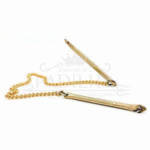 Mini Agulha De Oxum Par Com Corrente